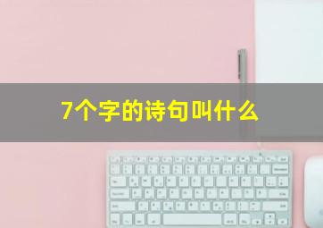 7个字的诗句叫什么