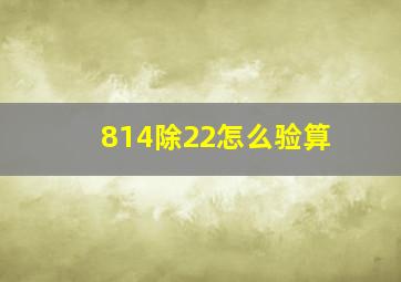 814除22怎么验算