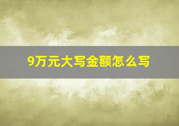 9万元大写金额怎么写