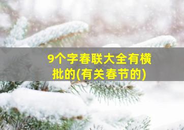 9个字春联大全有横批的(有关春节的)