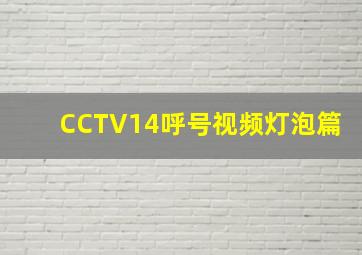 CCTV14呼号视频灯泡篇