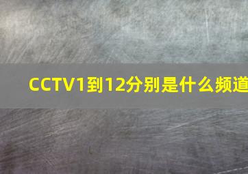 CCTV1到12分别是什么频道