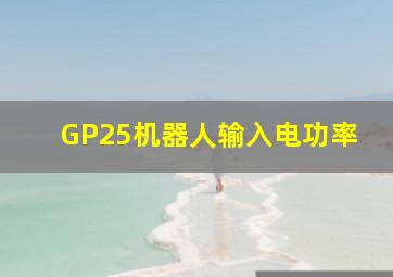 GP25机器人输入电功率