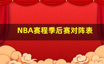 NBA赛程季后赛对阵表