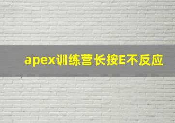 apex训练营长按E不反应