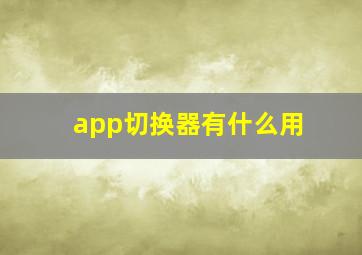 app切换器有什么用