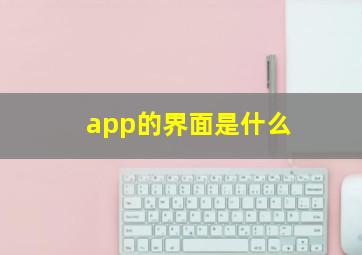 app的界面是什么