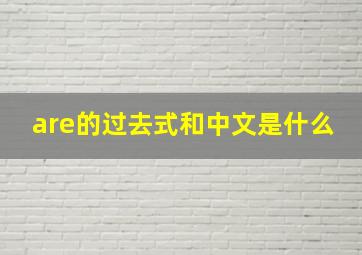 are的过去式和中文是什么