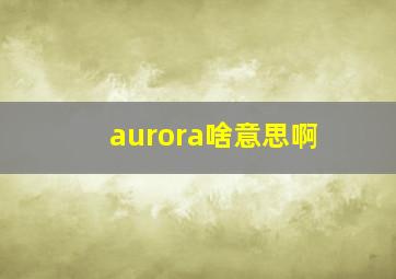 aurora啥意思啊