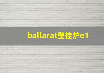 ballarat壁挂炉e1