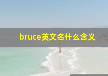 bruce英文名什么含义