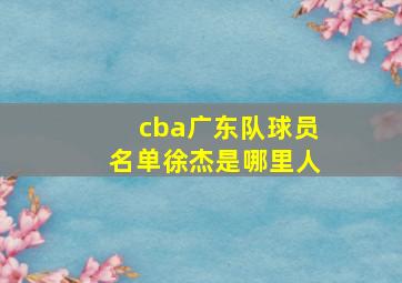 cba广东队球员名单徐杰是哪里人