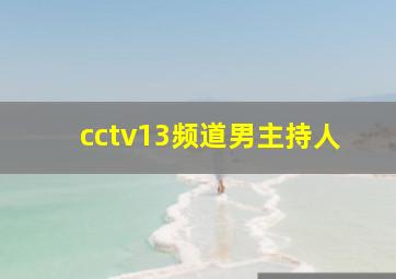 cctv13频道男主持人