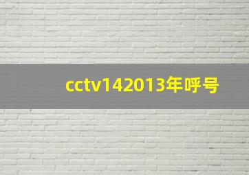 cctv142013年呼号