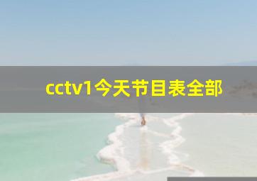 cctv1今天节目表全部