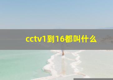 cctv1到16都叫什么