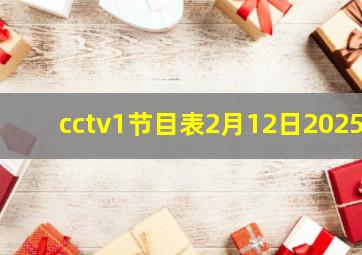 cctv1节目表2月12日2025