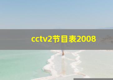 cctv2节目表2008