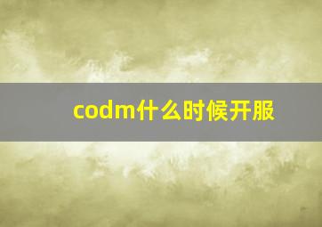 codm什么时候开服