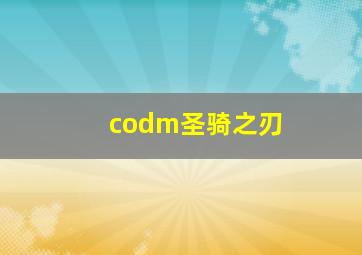 codm圣骑之刃