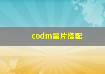 codm晶片搭配