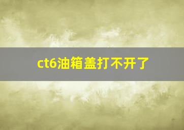 ct6油箱盖打不开了