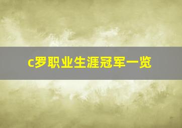 c罗职业生涯冠军一览