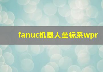 fanuc机器人坐标系wpr