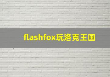 flashfox玩洛克王国