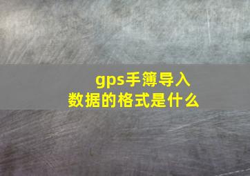 gps手簿导入数据的格式是什么