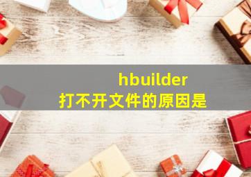 hbuilder打不开文件的原因是