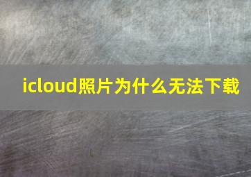 icloud照片为什么无法下载