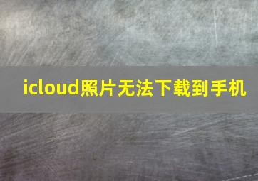 icloud照片无法下载到手机