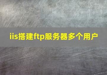 iis搭建ftp服务器多个用户