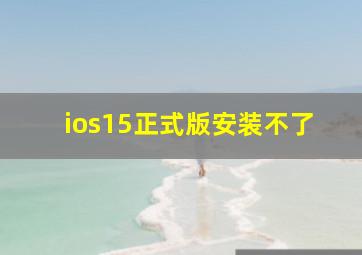 ios15正式版安装不了