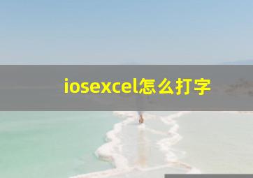 iosexcel怎么打字