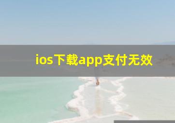 ios下载app支付无效