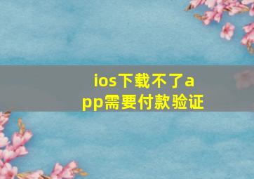 ios下载不了app需要付款验证