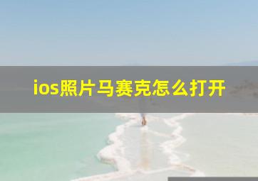 ios照片马赛克怎么打开