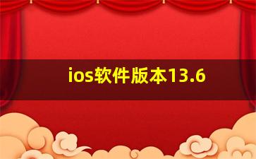 ios软件版本13.6