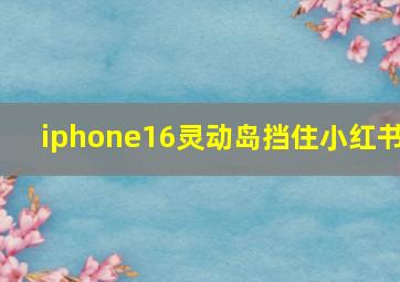 iphone16灵动岛挡住小红书