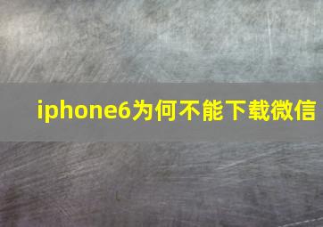 iphone6为何不能下载微信