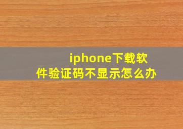 iphone下载软件验证码不显示怎么办