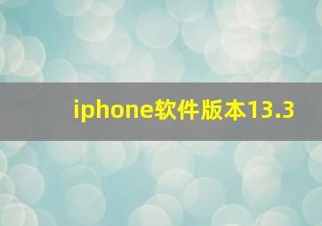 iphone软件版本13.3