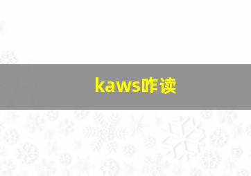 kaws咋读