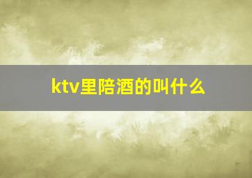 ktv里陪酒的叫什么