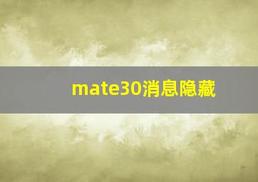 mate30消息隐藏