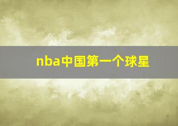 nba中国第一个球星