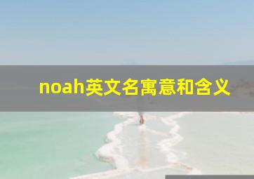 noah英文名寓意和含义