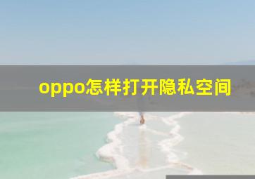 oppo怎样打开隐私空间